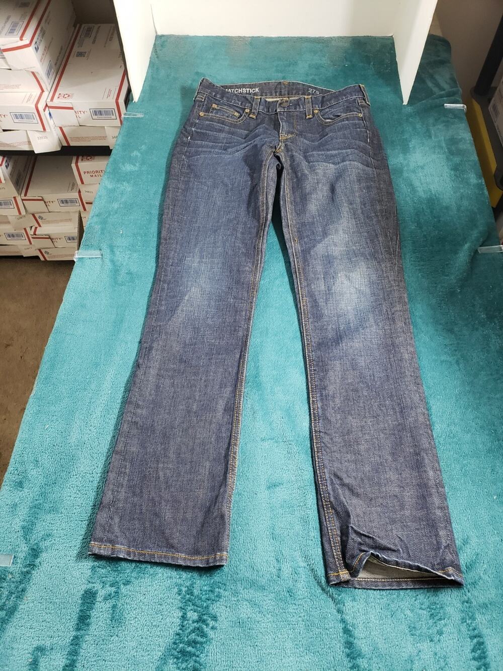 J.Crew Jeans Size 27 Short Women Blue Pants Stretch Matchstick Mid Rise Straight